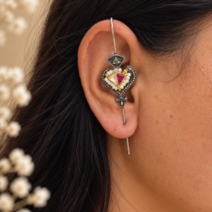 Rajputana Ruby Pearl Ear Cuff