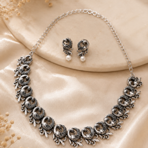 Mayuri Interlocking Peacock Collar Necklace Set