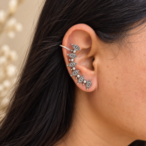 Oxidised Pearl Ear Cuff